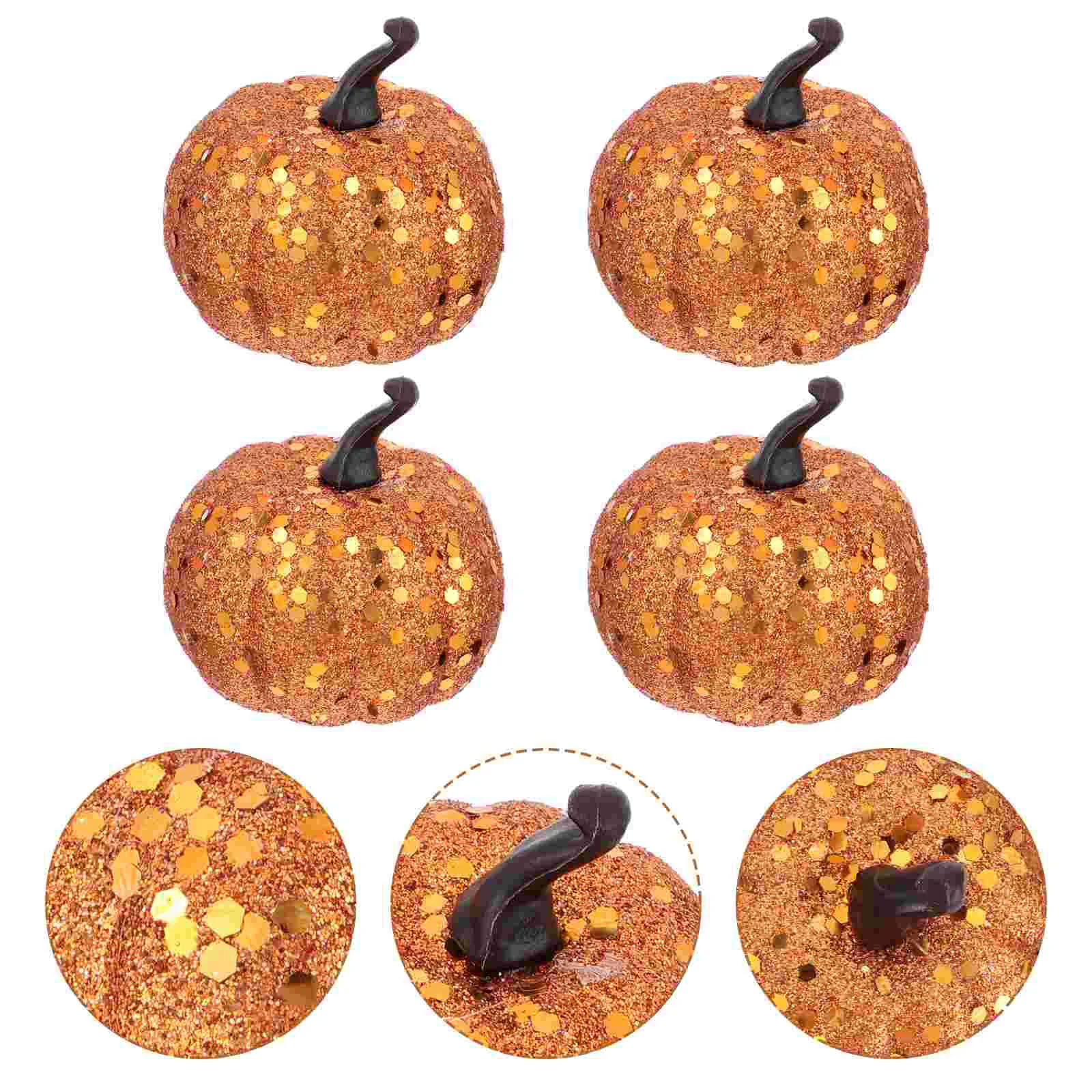 

Pumpkin Pumpkins Artificial Halloween Mini Decor Harvest Table Fake Fall Thanksgiving Glitter Decoration Faux Party Styrofoam