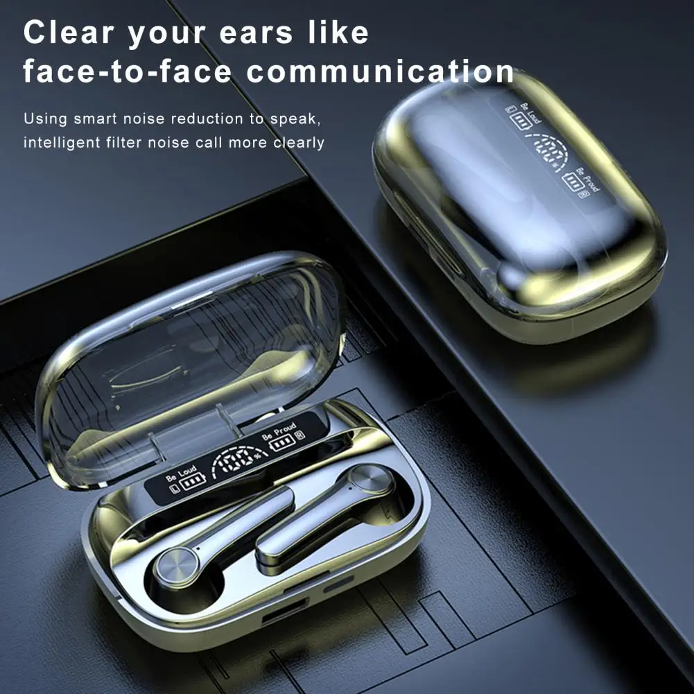 

1 Set Professional Bluetooth-compatible Earphones Long Endurance Wireless Earbuds 18D Sound Effect Hands Free Calling