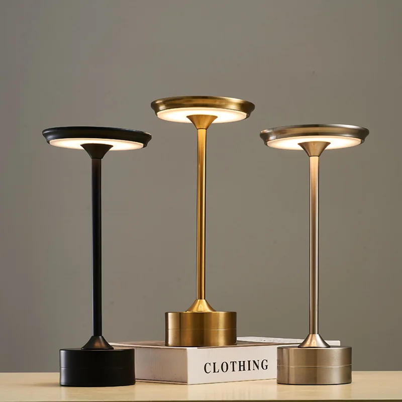 

Modern LED Table Lamp Night Light Cordless Rechargeable Bedside LED Metal Alloy USB Desk light Atmosphe Lamp for Room Decor
