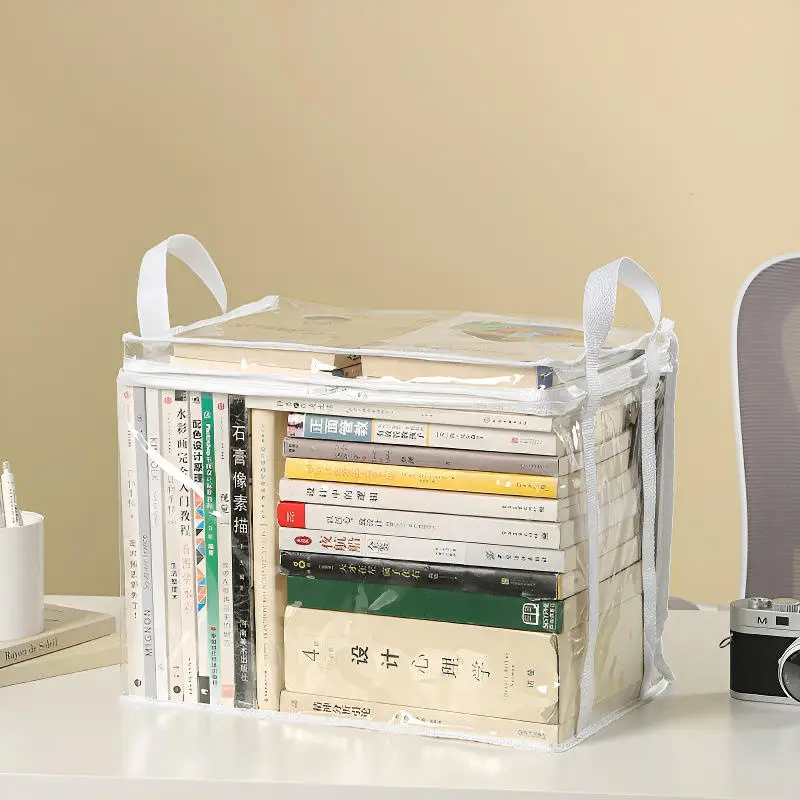 

1 Шт. Складной Прозрачный Водонепроницаемый Ящик Для Хранения Книг Для Домашней Библиотеки, Студенческого Общежития