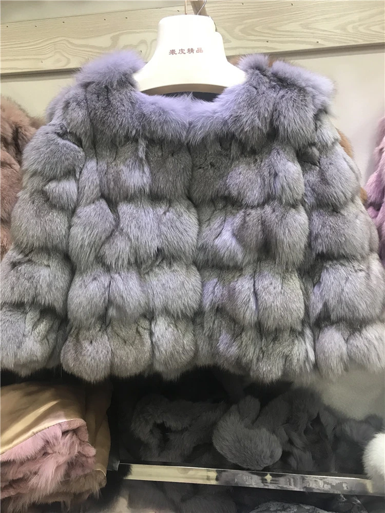 New Winter Women Genuine Fox Fur Coats Ladies Slim Short Real Natural Fur Jackets New Style 100% Natural Real Fox Fur Overcoats