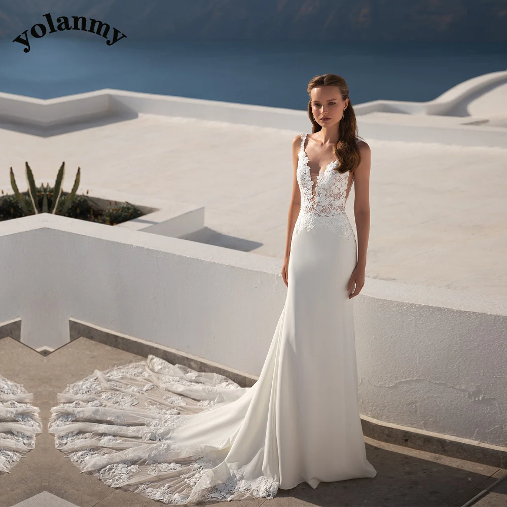 

YOLANMY 6 Exquisite Mermaid Wedding Dresses For Women 2023 Bride Brautmode Appliques Vestidos De Novia