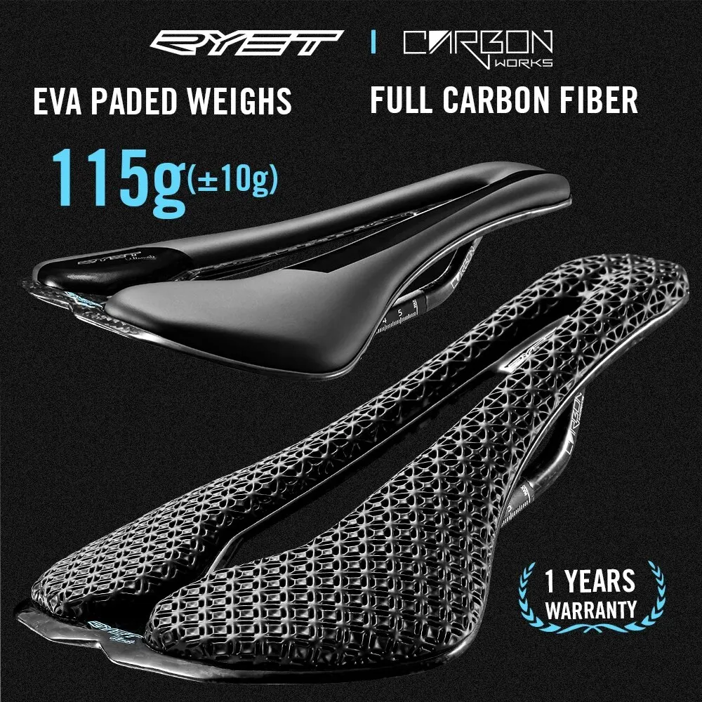 Ryet Унисекс Карбоновое Велосипедное Седло С 3d-принтом Сверхлегкое Дорожное Mtb Racing