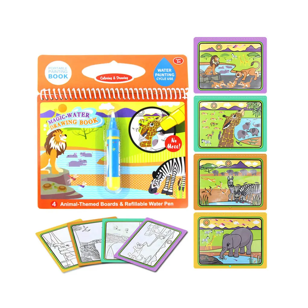 

Волшебная раскраска для рисования водой, детский подарок на день рождения, ручка, доска для рисования