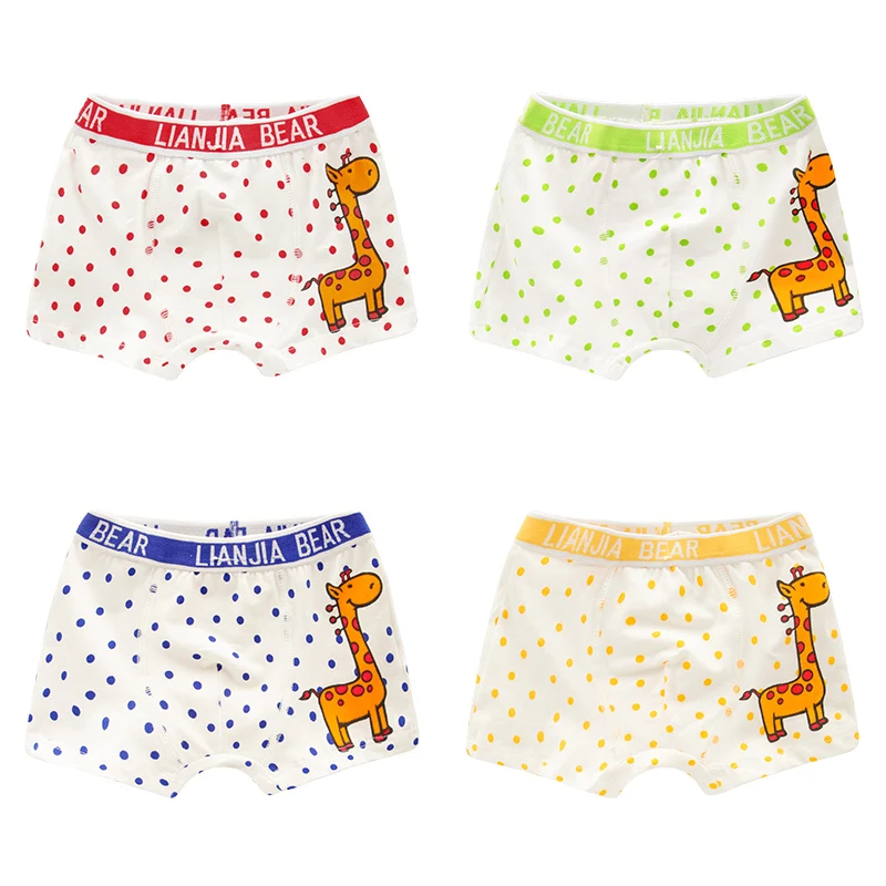 4 шт./лот трусы-боксеры для мальчиков детское нижнее белье детские трусики с