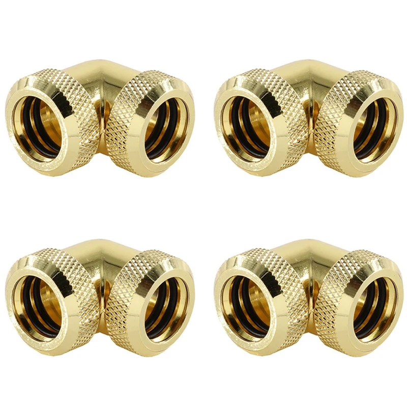 

Hard Tube 14Mm Double-Head Quick Screw Water-Cooled Right-Angle Elbow Radiator Metal High-Quality Three-Apron Joint