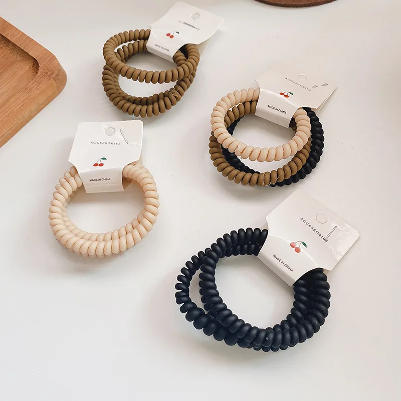 

3pcs Basic Elastic Hair Rubber Bands Telephone Line Hair Ring Accessories for Girls Hair Ring Rope Holder Headdress Ornaments