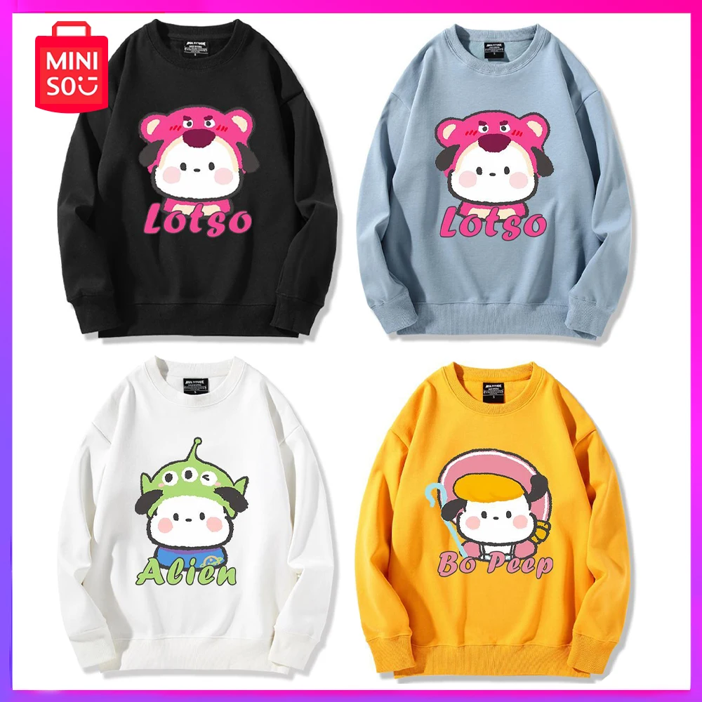 

Miniso Toy Story3 Cartoon Velvet Kawaii Round Neck Winter Sweatshirt Loose and Versatile Top for Couple Christmas Birthday Gift