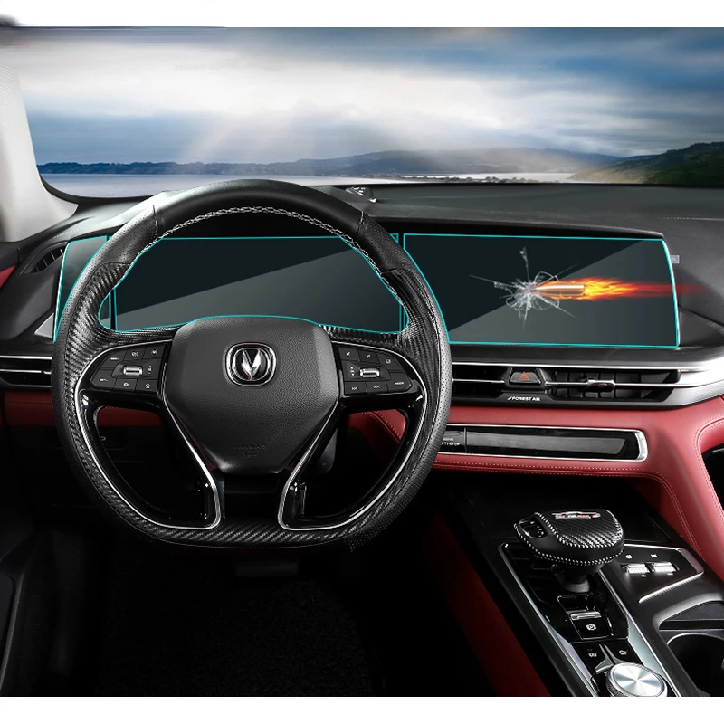 

Для Changan CS75 Plus 2021 навигационная мембрана Приборная панель автомобиля Закаленное стекло пленка экран Защитные Наклейки Аксессуары для пленк...