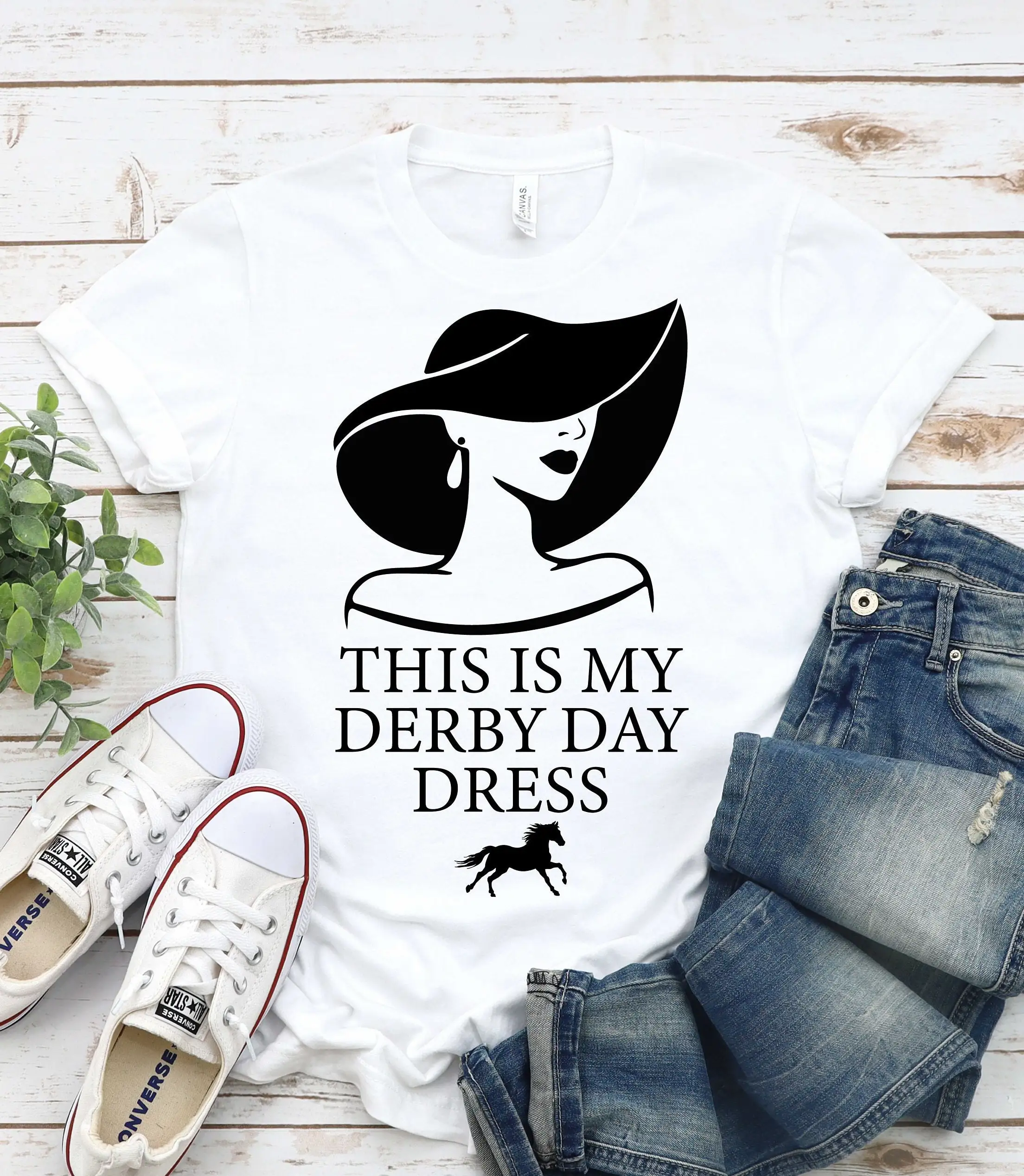 Платье-футболка Дерби день лошади для любителей гонок