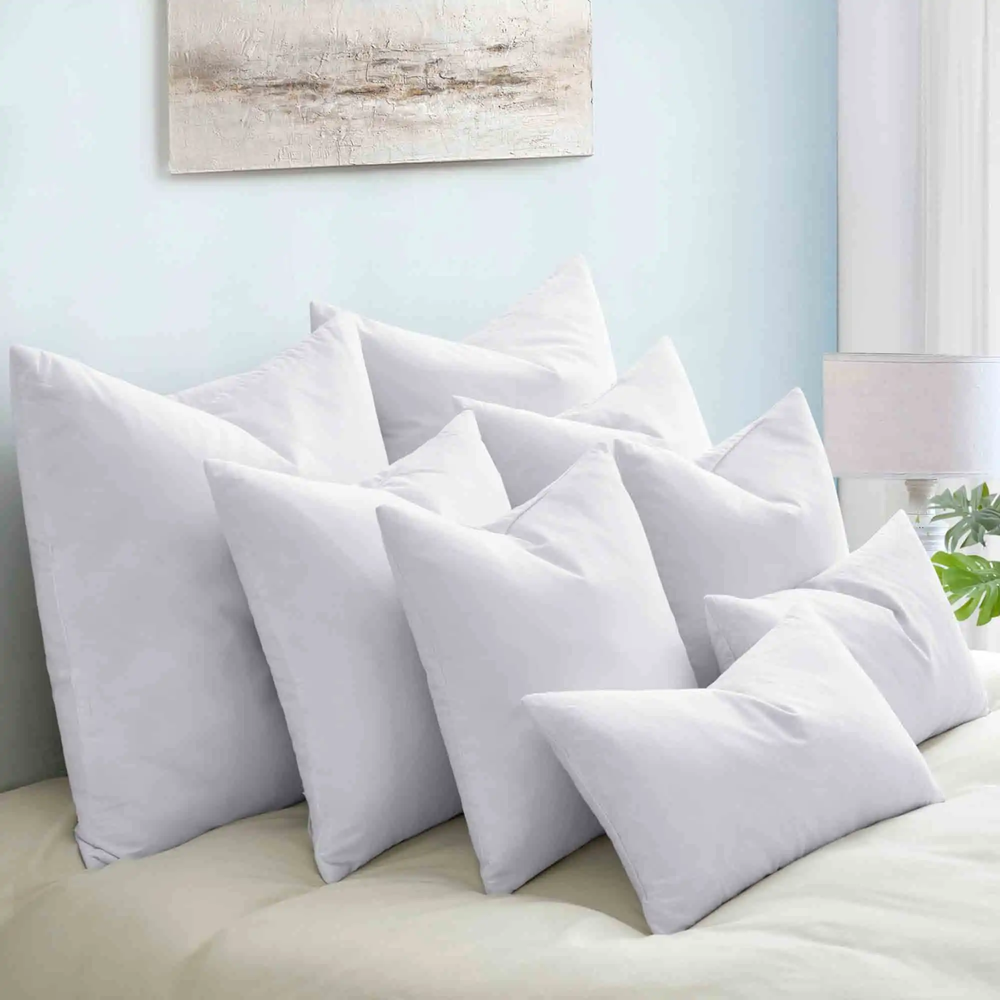 

12"x20" Feather Down Pillow Inserts with Cotton Cover, 2 Pack