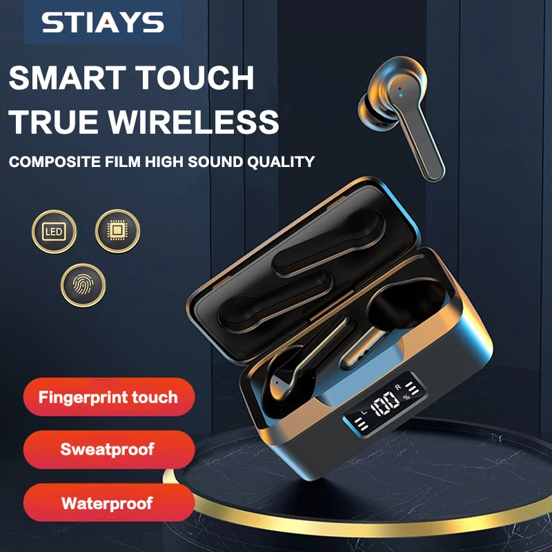 

STIAYS TWS Wireless Bluetooth 5.1 Earphone Headphone Stereo Bluetooth True Wireless Earbuds In-ear TWS Headset For Huawei Xiaomi