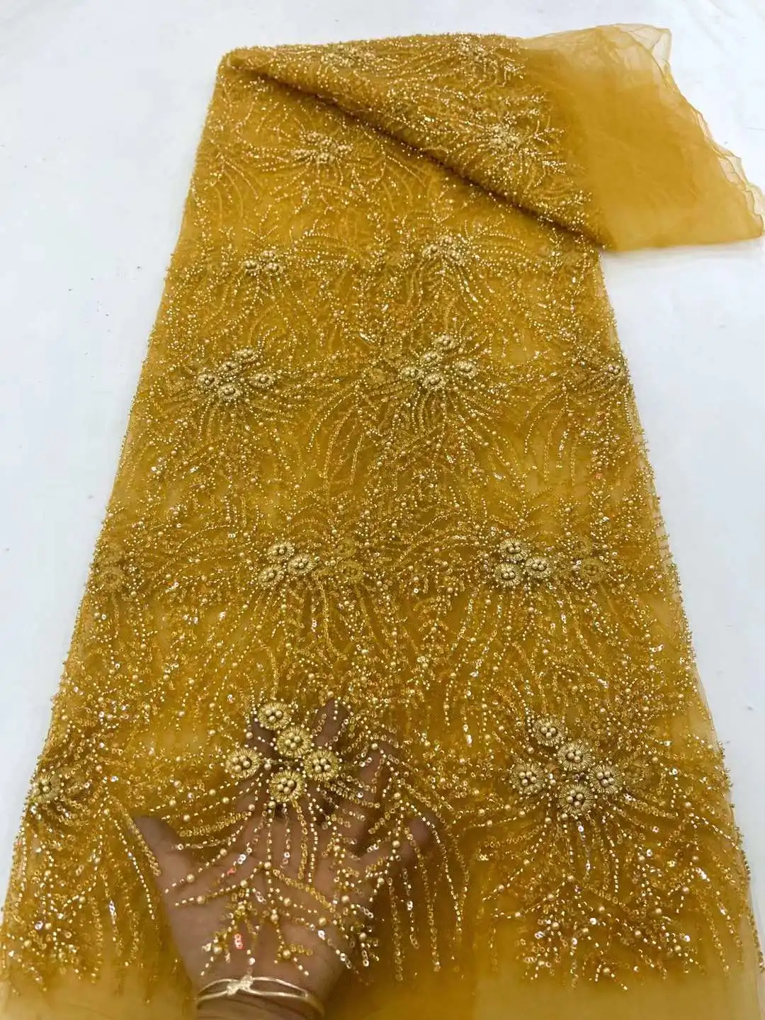 

Новое поступление, кружевная вышивка с блестками, французская Тюлевая сетчатая ткань «сделай сам» для шитья всех видов юбок и свадеб, 5 ярдов, оптовая продажа