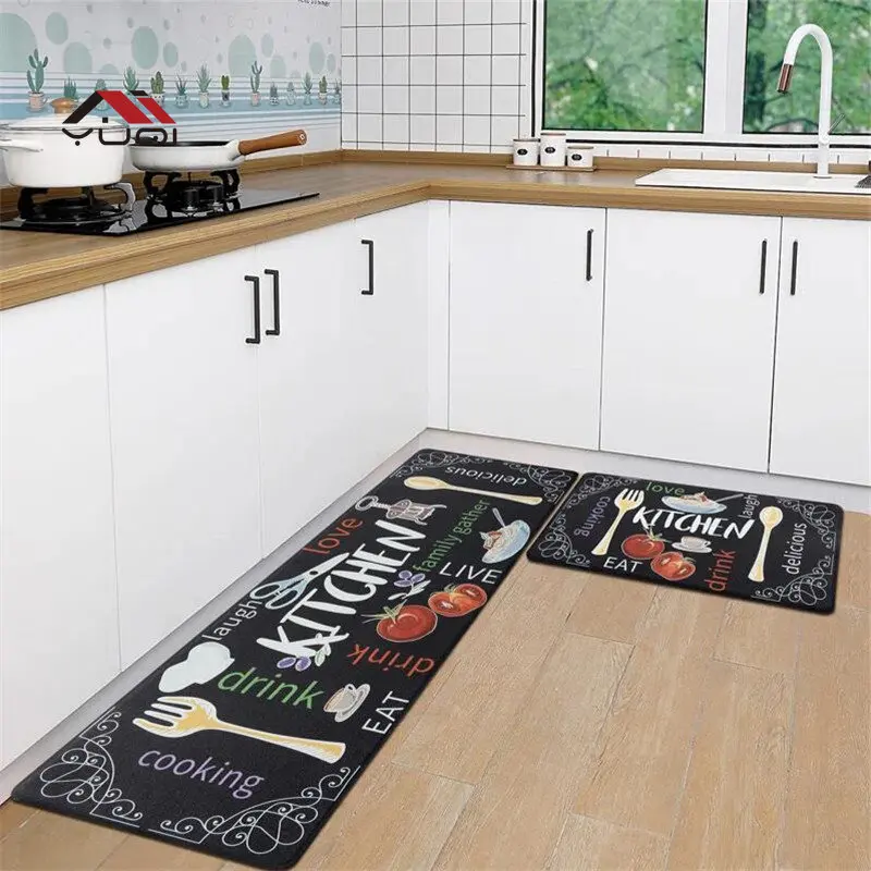 

Kitchen Floor Mat Washable Non-Slip Absorbent Living Room Bedroom Long Area Rug Bathroom Entrance Doormat Carpet Prayer Pad