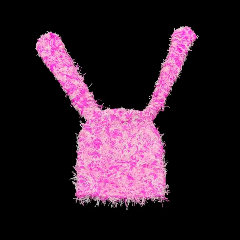 Вязаная крючком шапка 2000-х годов зимняя теплая вязаная без полей с длинными