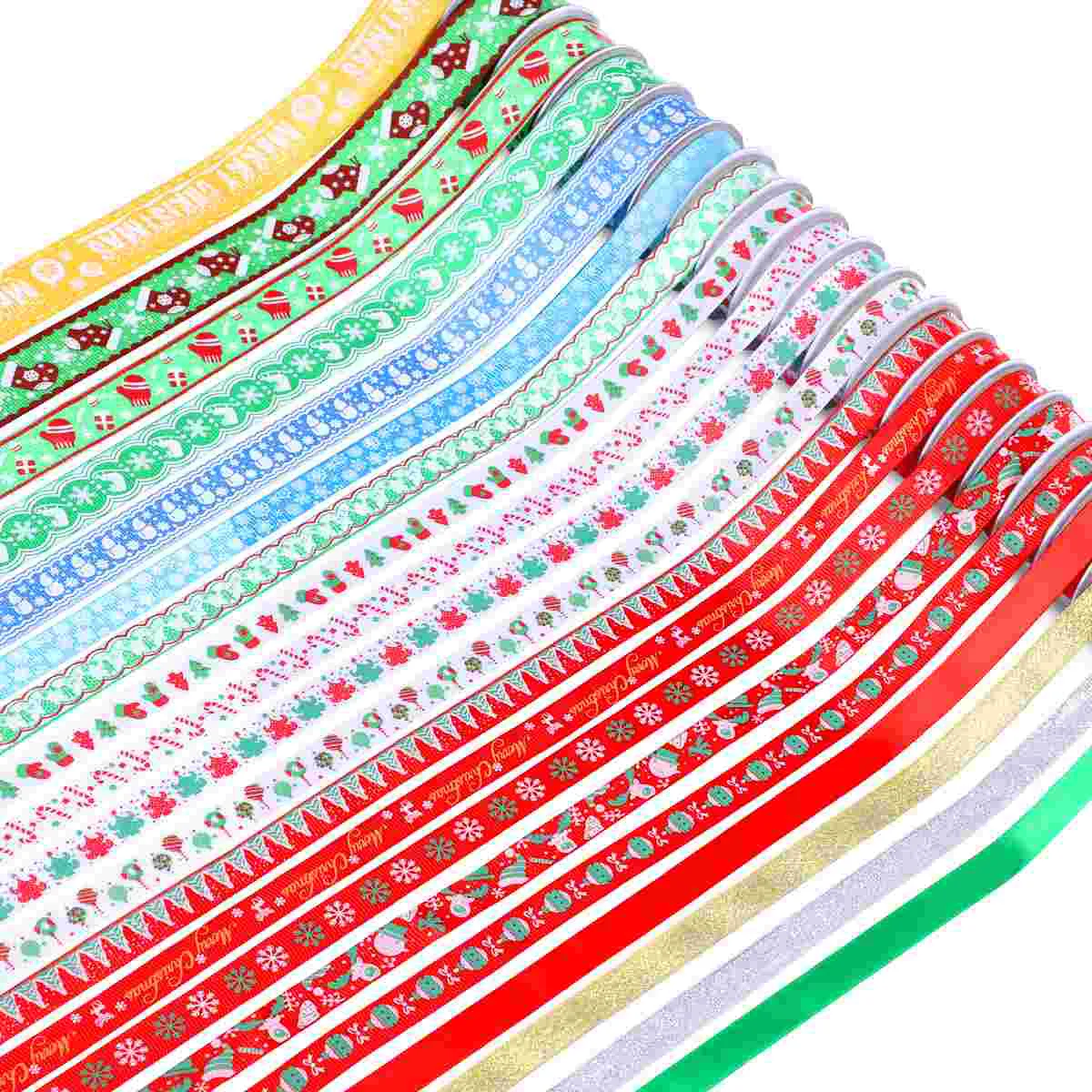 

Christmas Ribbon Ribbonsgift Rolls Set Grosgraincrafts Wired Wrapping Holiday Party Supplies