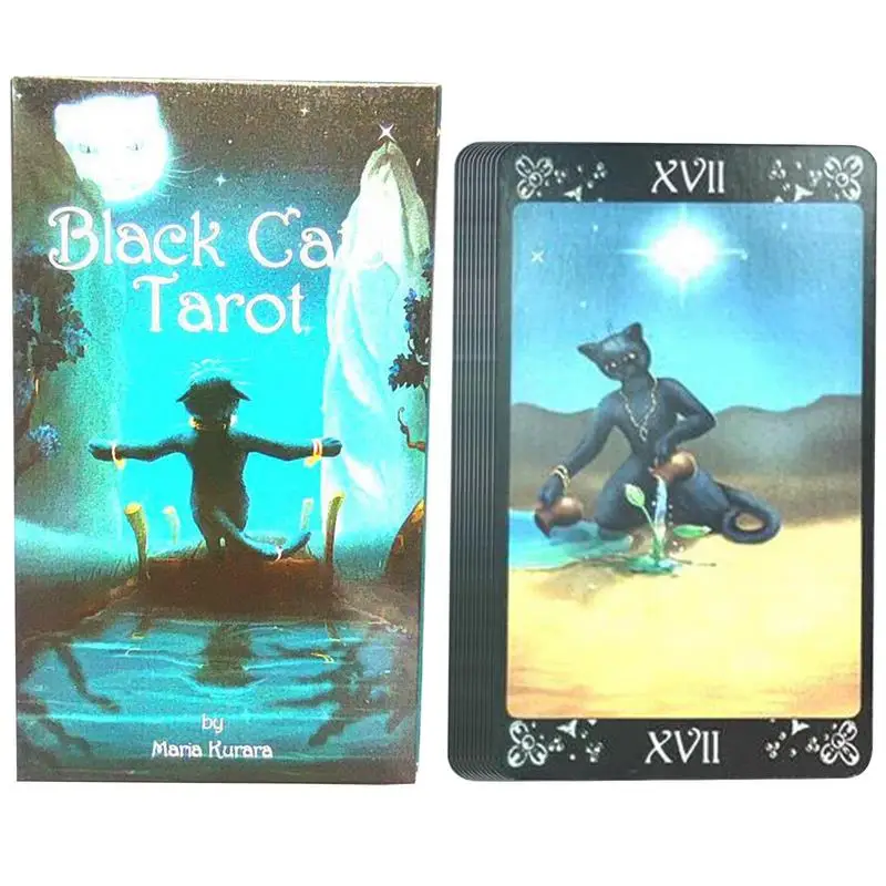 

Таро колода ораклес карточка таинственное гадания черная кошка маленький размер английский Таро карты для начинающих женщин девочек карты игра