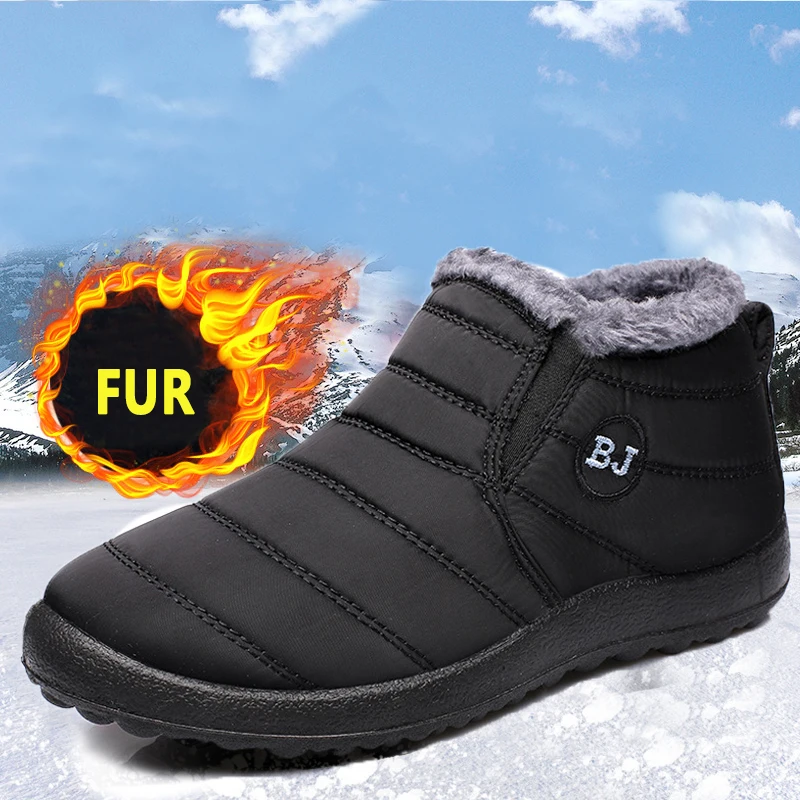 

Женские ботинки, зимняя обувь на плоской подошве, женская обувь без застежек, плюшевая женская обувь унисекс, водонепроницаемые ботильоны, ...