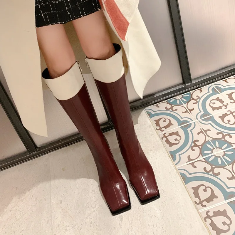 High Heels Women Shoes Sexy Knee High Motorcycle Boots 2022 New Winter Chelsea Boots Dress Designer Punk Goth Botas Lady Zapatos