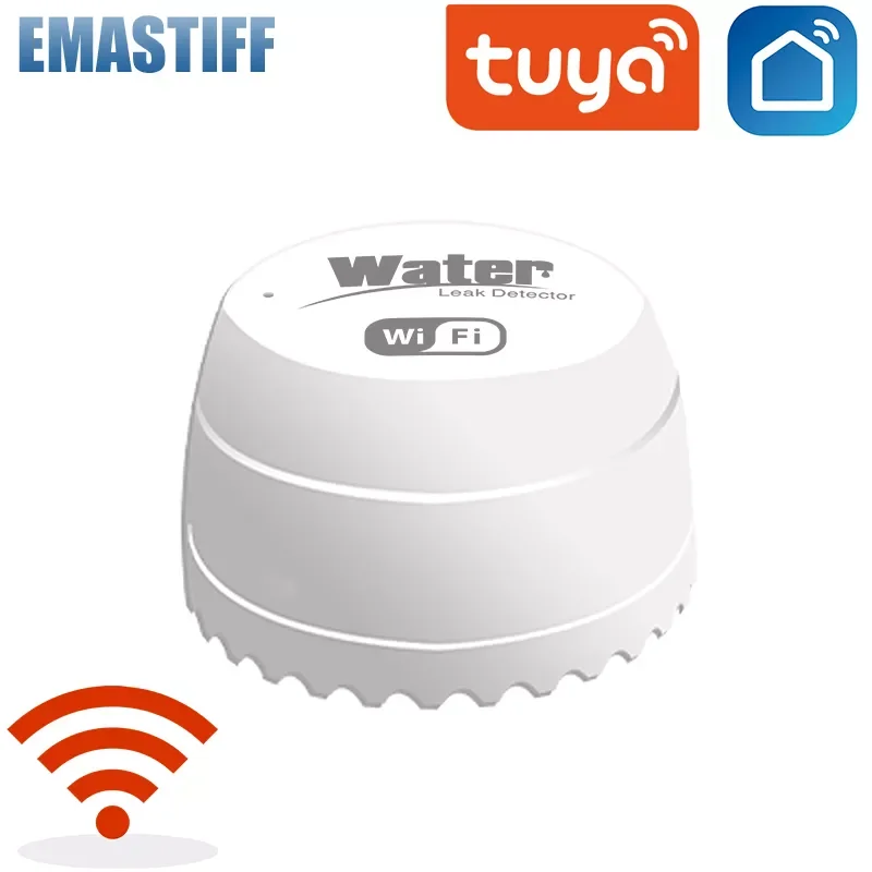 

Датчик утечки воды NEW2023 с Wi-Fi, смарт-детектор утечки, с оповещением об обнаружении перелива, работает с приложением Tuyasmart