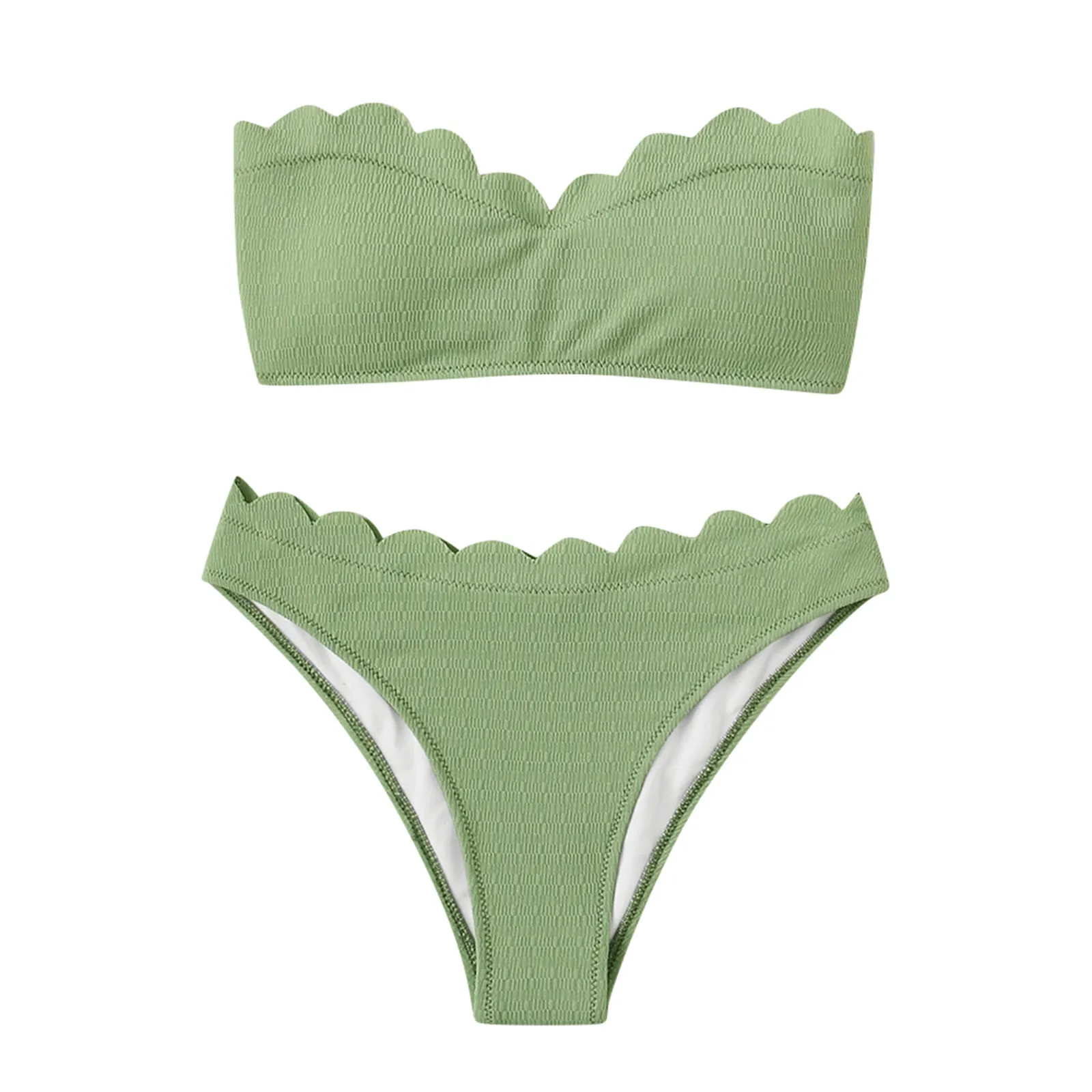 

Bandeau Bikini Swimsuit Print Women's Beach Two Piece Flower Swimwear Cross Swimwears Tankinis Set women's beach swimming trunks