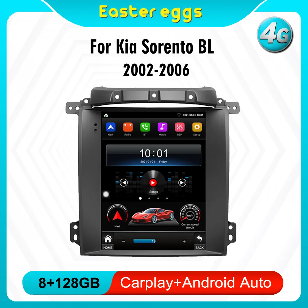 

For Kia Sorento BL 2002-2006 4G Carplay 2 Din Car Radio Android Tesla Touch Screen GPS Navigation Multimedia Player Stereo