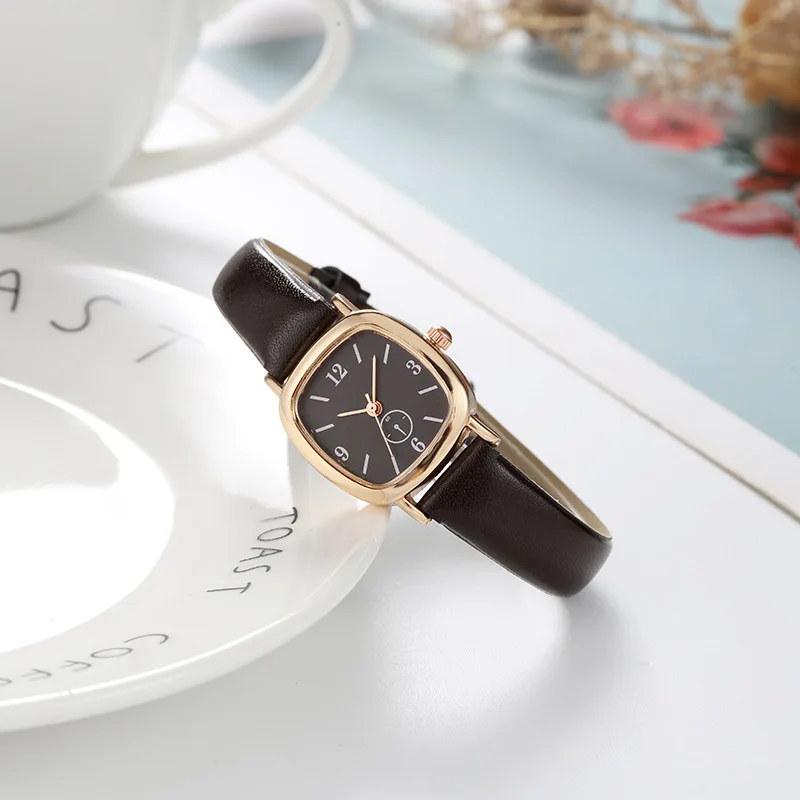 

Часы женские кварцевые в ретро стиле, люксовые брендовые люксовые модные наручные, с квадратным ремешком и ремешком, с изображением миниатюрных марок