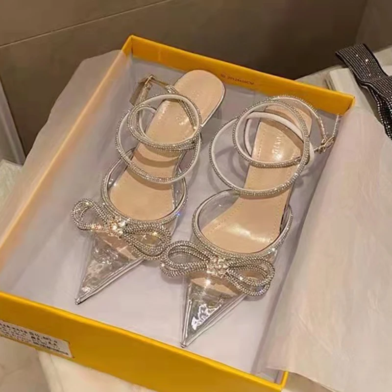 

Женские туфли на высоком каблуке, туфли-лодочки с острым носком и бантом, на шпильке с перекрестной шнуровкой, осень 2022