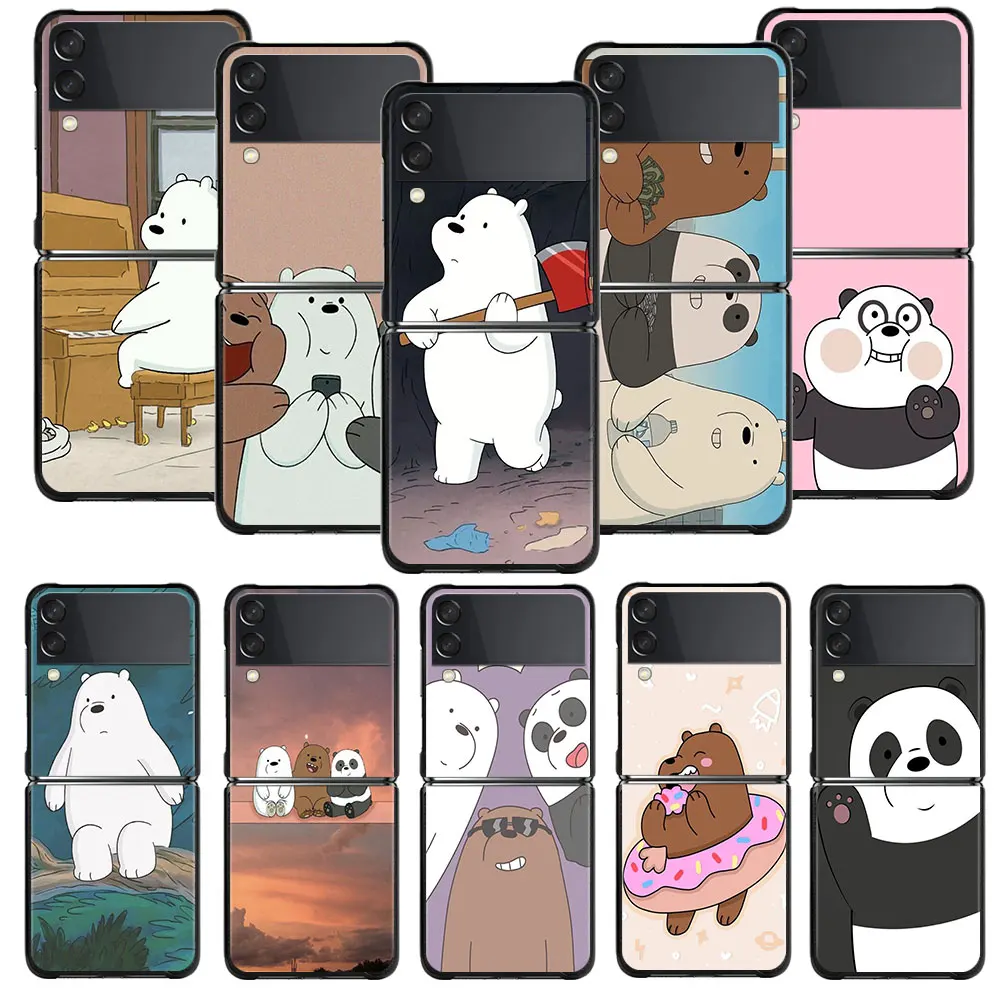 

Three We Bare Bears Phone Case For Samsung Galaxy Z Flip Z Flip3 5G Z Flip4 Hard PC Matte Shell