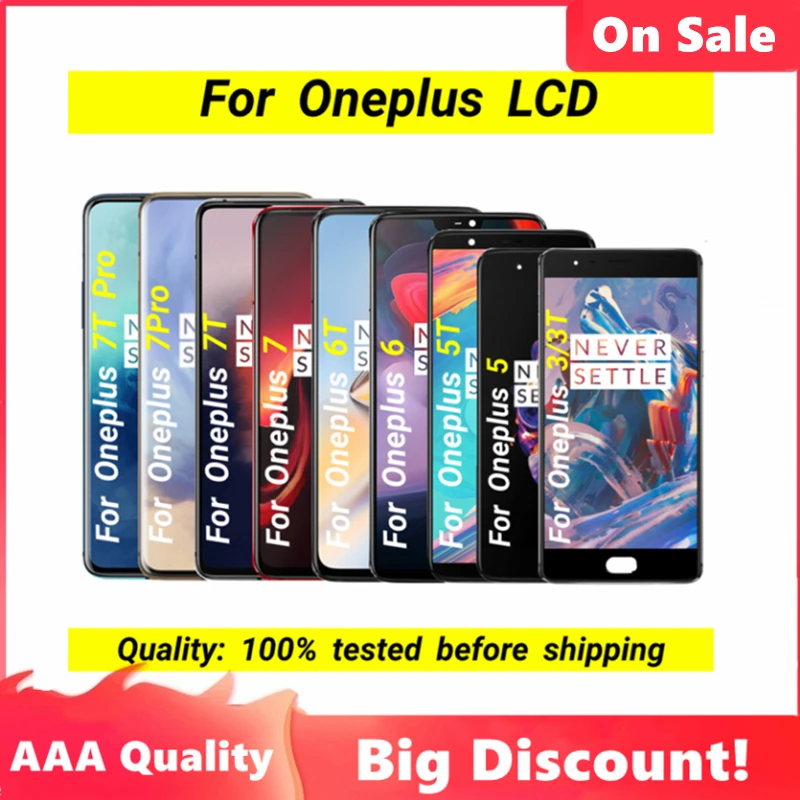 Оригинальный ЖК-дисплей AMOLED для Oneplus 3 3T 5 5T 6 6T 7 7T 7pro pro сенсорный с дигитайзером в