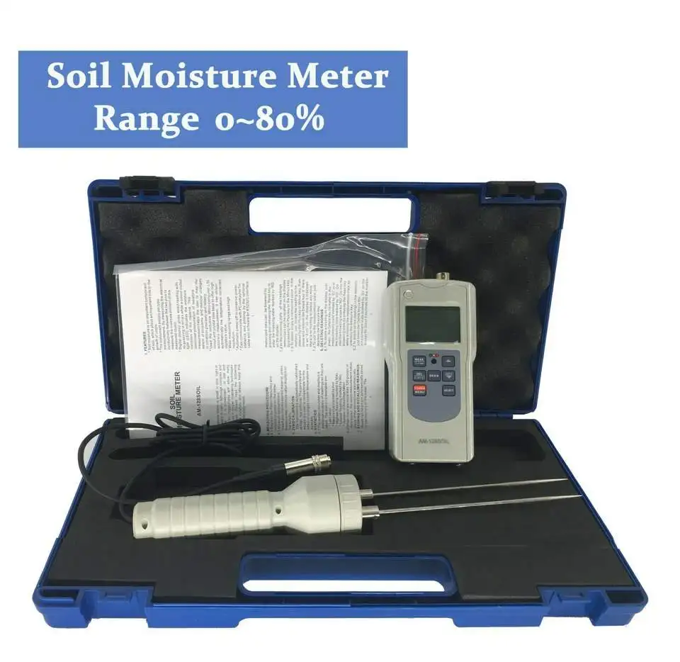

AM-128SOIL Digital display Soil Moisture Meter Soil moisture Content Tester With pin type measurement Color coded LED indication
