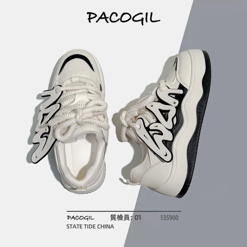 

Женская повседневная обувь, удобные кроссовки для бега, обувь для скейтборда на платформе со шнуровкой, обувь в стиле хип-хоп, Уличная обувь