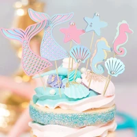 2 4 piecesset of starfish mermaid tail cake decorating kids birthday party cupcake decorating wedding baby shower supplies