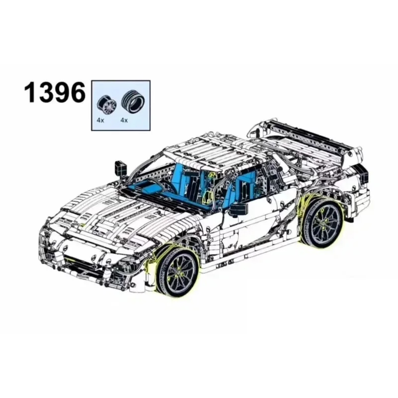 Конструктор MOC-40109 RX7 1:8 пластик 18+