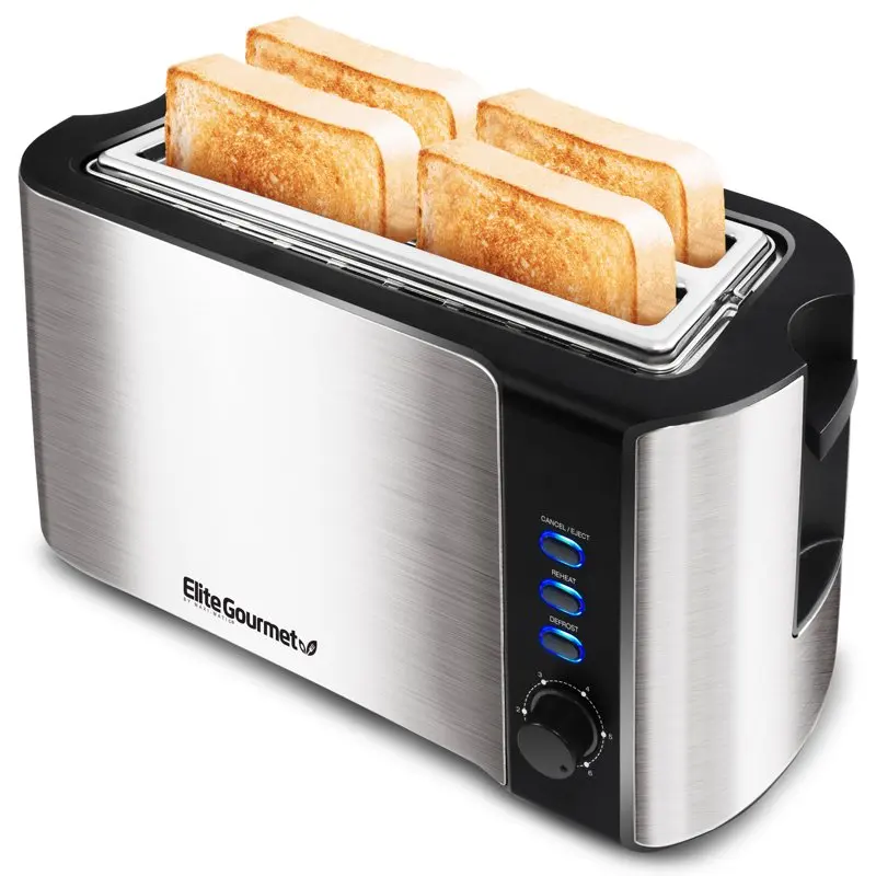

Stainless Steel 4 Slice Long Slot Toaster