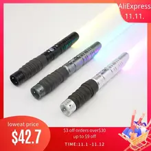 TXQSABER RGB Lightsaber Metal Hilt for Heavy Dueling 12 Color LED Change Volume Force 10 SoundFons FOC Blaster Laser Sword Toys