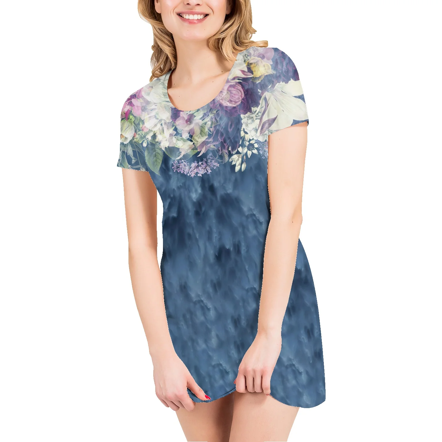 

Юбка-футболка с рисунком бабочки, с коротким рукавом