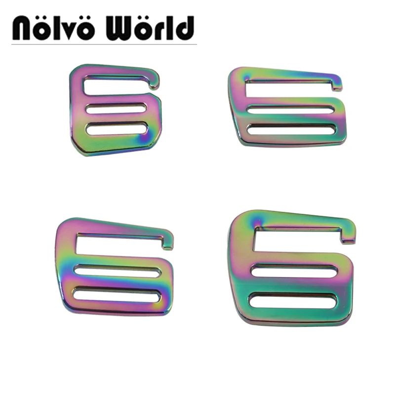 

20-100pcs 4 Size New Rainbow Metal Backpack Accessories Webbing G Hook Adjustable Strap Webbing Wholesale Buckle