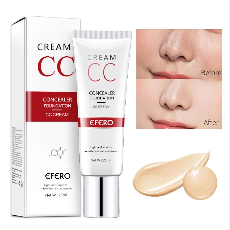 

3PCS EFERO Fresh Moist Revitalizing CC Cream Makeup Face Care Base Whitening Compact Foundation Concealer Prevent Bask Skin Care