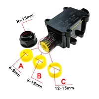 ip68 plastic pc housing waterproof junction box 4 15mm 2 way connector gland electrical 450v sealed retardant