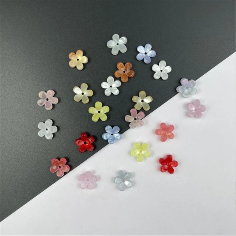 

Бусины в виде цветка из уксусной кислоты, 10 мм, 30 шт.