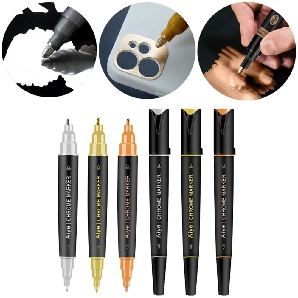 

Tip Reflection Model coloring Hand Painted Electroplating Marker Pen Craftwork Coloring Plating Pens Golden Liquid