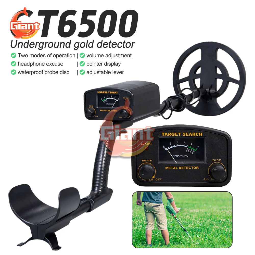 

GT6500 Metal Detector Underground Professional DepthSearch Finder Gold Detector Treasure Detecting Pinpointer Waterproof Hot