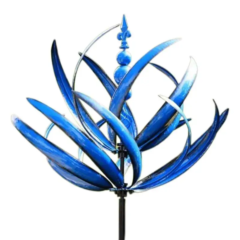 

3D Wind Chimes Spinners Wrought Iron 3D Wind Spinner Stable Support Rustic Look Outdoor Decoration For Balconies Porches Patios