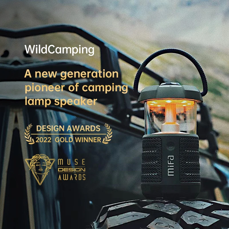 Mifa Wild Camping Outdoor Bluetooth 5.3 динамика с фонариком мощный звук 360 ° светильник IP67