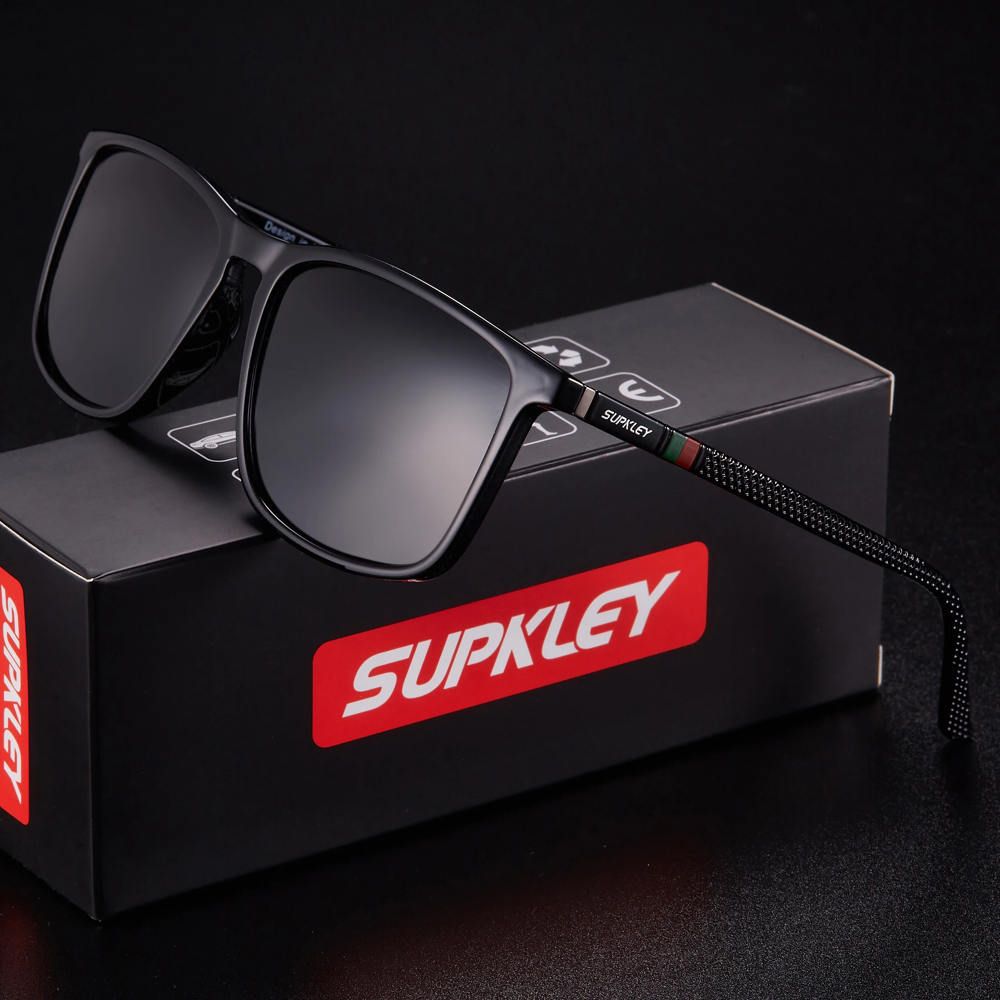 SUPKLEY Поляризационные Квадратные Солнцезащитные Очки Для Мужчин Спортивные