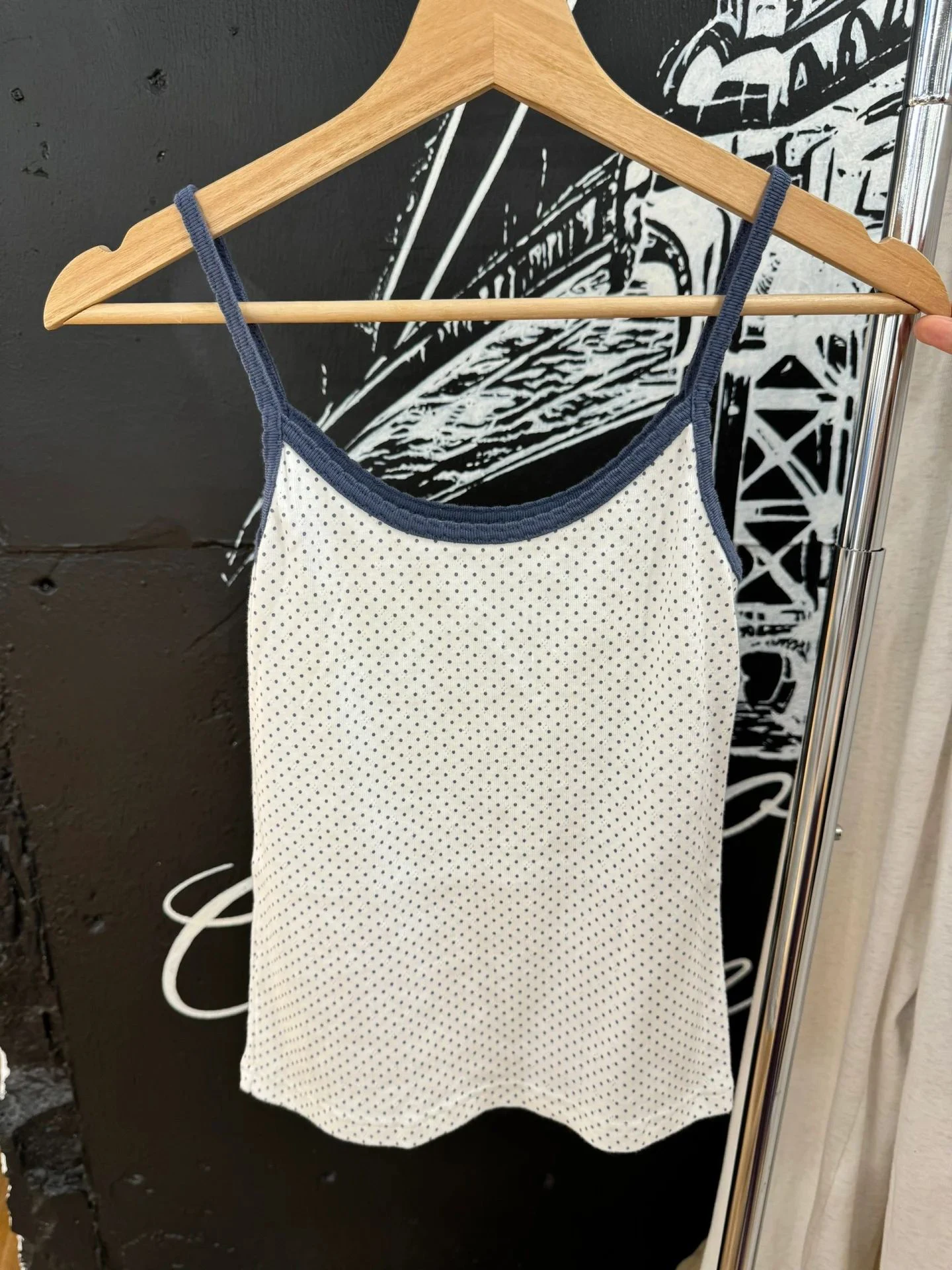 Фото New Dot Slim Tank Top Woman Summer Sleeveless Soft Cotton Casual Camisole Sweet Vintage Streetwear Y2k Crop Tops Cute Vest №1