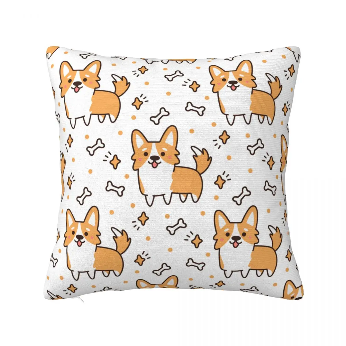 

Corgi Plaid Pillowcase Printed Polyester Cushion Cover Decorations Animal Collage Throw Pillow Case Cover Home Wholesale 45X45cm