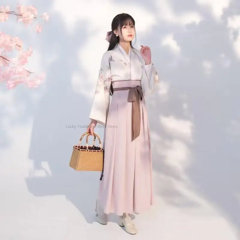 

Cotton Women Full Sleeve Japanese Kimono Yukata Korean Traditional Dress Hanbok Costume Hanbok Printing Hanfu Kimono Dress