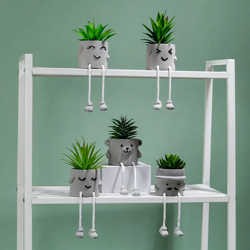 

Simulation Desk Plant Artificial Potted Plant Hangings Leg Artificial Plants Fake Succulents Plants Gift for Home Decorations